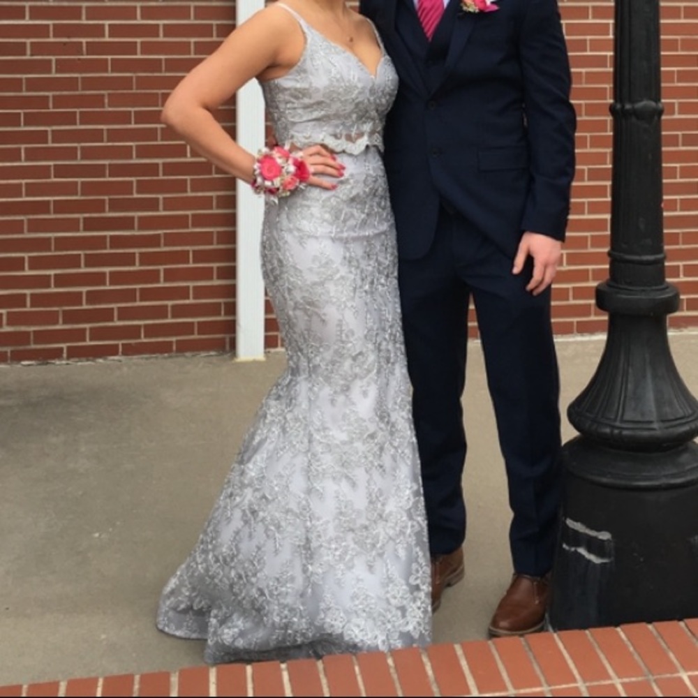 Silver prom dress
